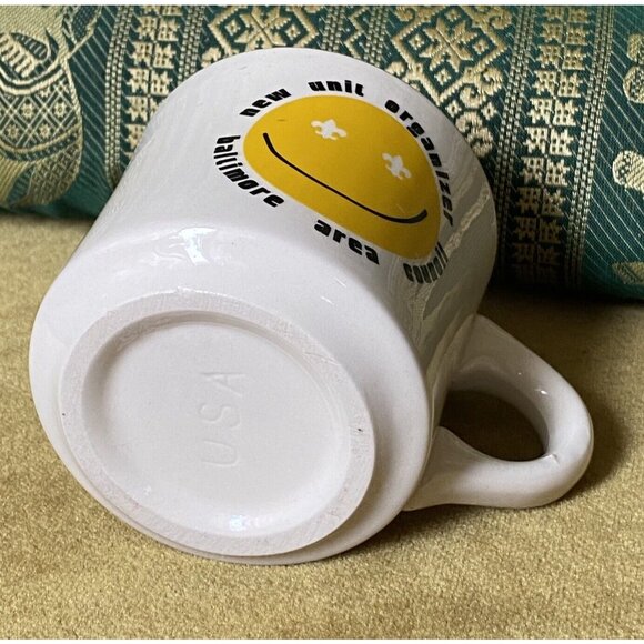 Boy Scouts Vintage Mug Baltimore Area Council New Unit Organizer 70s Smiley Face - Picture 5 of 9